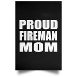 Proud Fireman Mom - Poster Portrait