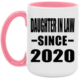Daughter In Law Since 2020 - 15oz Accent Mug Pink