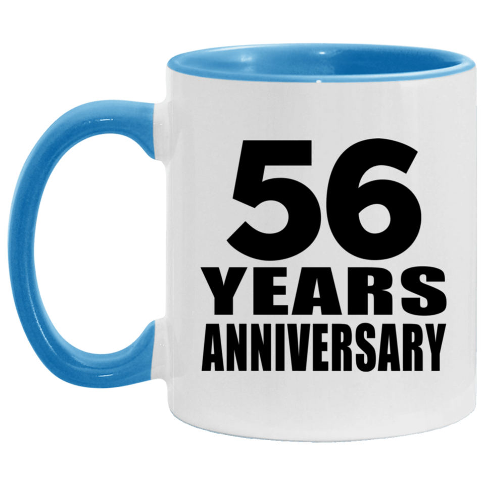 56th Anniversary 56 Years - 11oz Accent Mug Blue