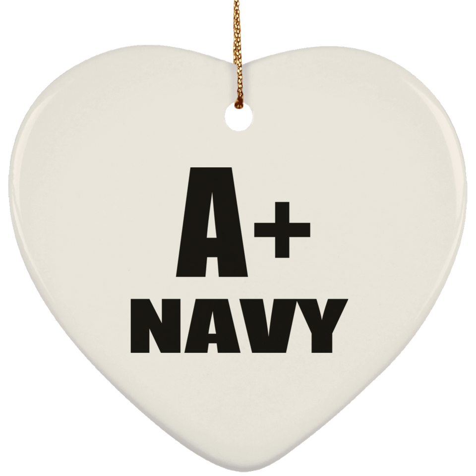 A+ Navy - Heart Ornament