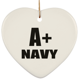 A+ Navy - Heart Ornament