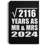 46th Anniversary Square Root of 2116 Years As Mr & Mrs 2024 - Canvas Portrait