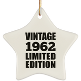 62nd Birthday Vintage 1962 Limited Edition - Star Ornament