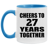 27th Anniversary Cheers To 27 Years Together - 11oz Accent Mug Blue