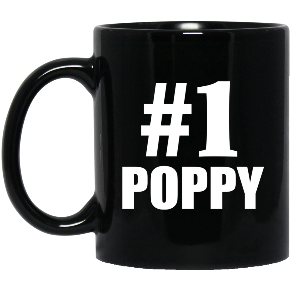 Number One #1 Poppy - 11 Oz Coffee Mug Black