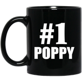 Number One #1 Poppy - 11 Oz Coffee Mug Black