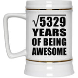 73rd Birthday Square Root of 5329 Years of Being Awesome - Beer Stein