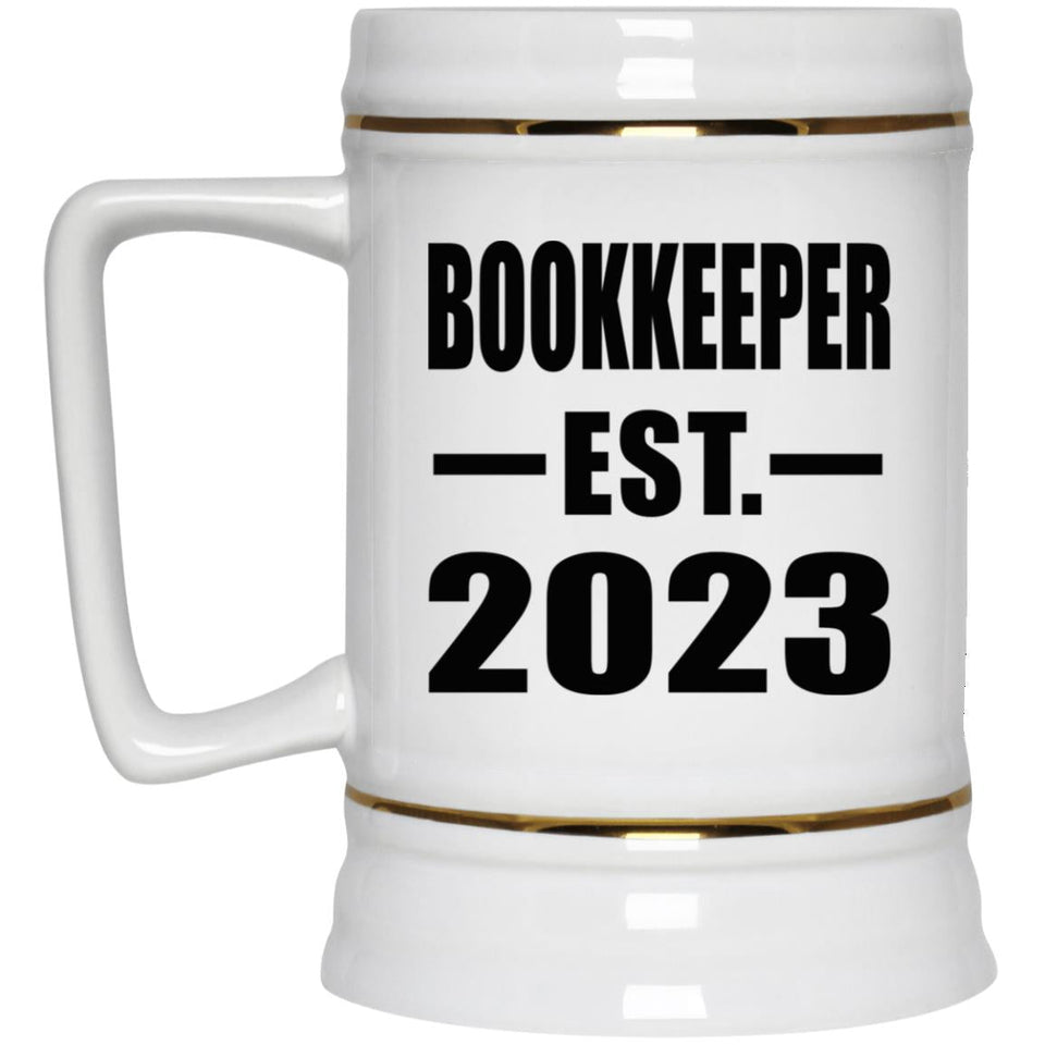 Bookkeeper Established EST. 2023 - Beer Stein