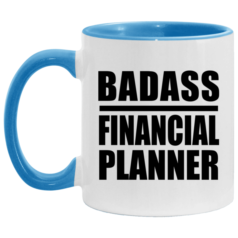 Badass Financial Planner - 11oz Accent Mug Blue