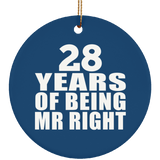 28th Anniversary 28 Years Of Being Mr Right - Circle Ornament