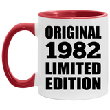 42nd Birthday Original 1982 Limited Edition - 11oz Accent Mug Red