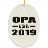 Opa Established EST. 2019 - Oval Ornament