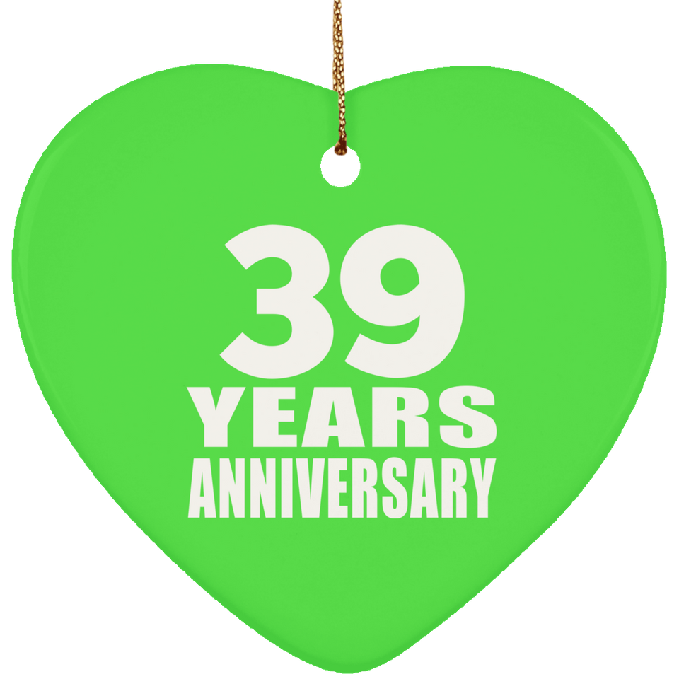 39th Anniversary 39 Years - Heart Ornament