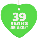 39th Anniversary 39 Years - Heart Ornament