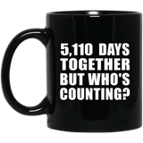 14th Anniversary 5,110 Days Together But Who's Counting - 11 Oz Coffee Mug Black