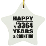 Happy 58th Anniversary Square Root of 3364 Years & Counting - Star Ornament