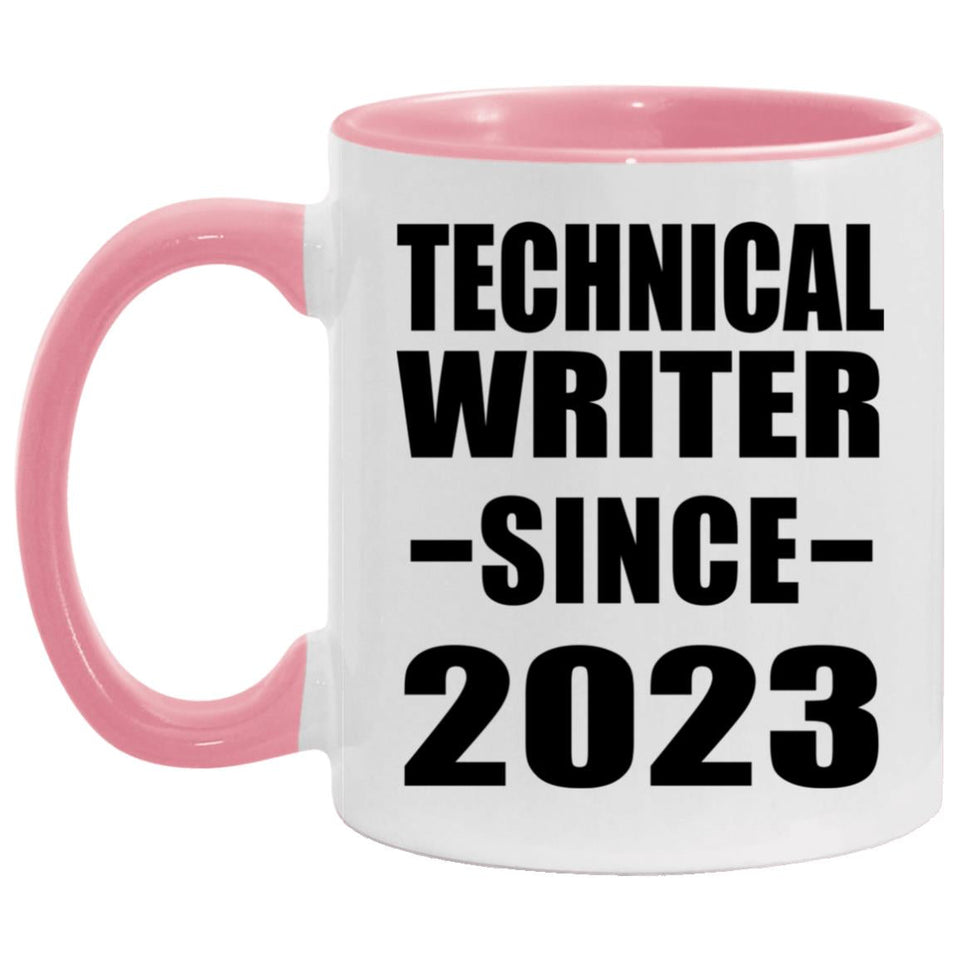 Technical Writer Since 2023 - 11oz Accent Mug Pink