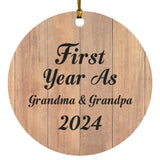 First Year As Grandma & Grandpa 2024 - Circle Ornament C