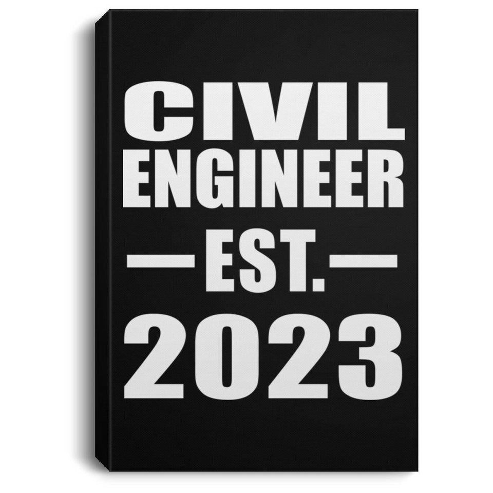 Civil Engineer Established EST. 2023 - Canvas Portrait