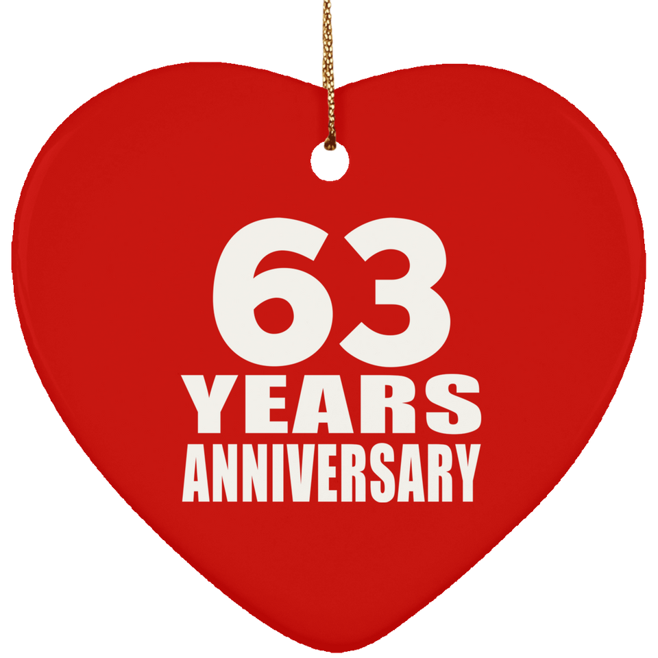 63rd Anniversary 63 Years - Heart Ornament