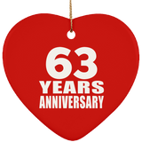 63rd Anniversary 63 Years - Heart Ornament