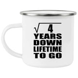 2nd Anniversary Square Root of 4 Years Lifetime To Go - 12oz Camping Mug