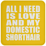 All I Need Is Love And My Domestic Shorthair - Drink Coaster