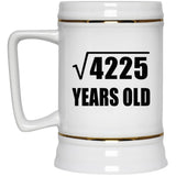 65th Birthday Square Root of 4225 Years Old - Beer Stein
