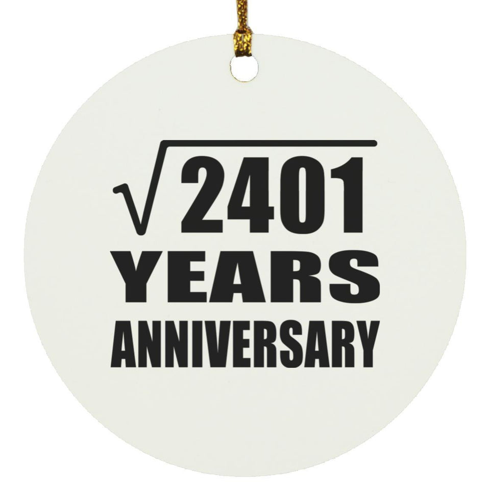 49th Anniversary Square Root of 2401 Years Anniversary - Circle Ornament