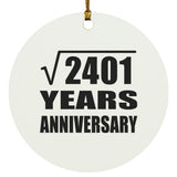 49th Anniversary Square Root of 2401 Years Anniversary - Circle Ornament