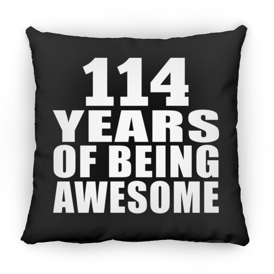114th Birthday 114 Years Of Being Awesome - Throw Pillow Black