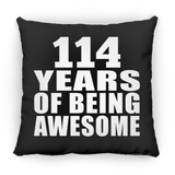 114th Birthday 114 Years Of Being Awesome - Throw Pillow Black