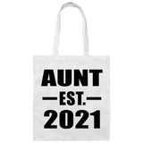 Aunt Established EST. 2021 - Tote Bag White
