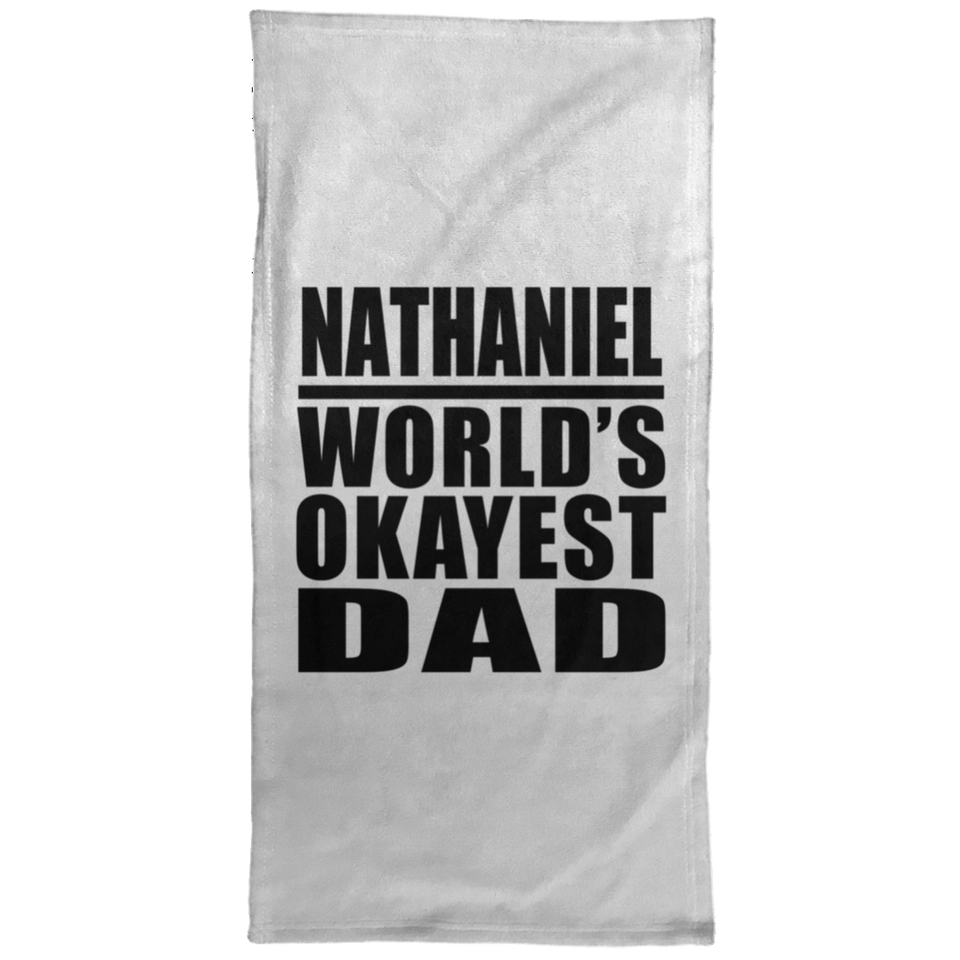 Nathaniel World's Okayest Dad - Hand Towel