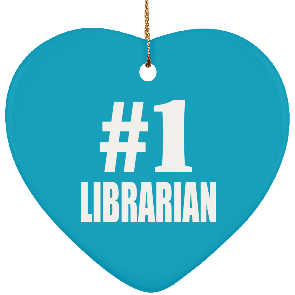 Number One #1 Librarian - Heart Ornament