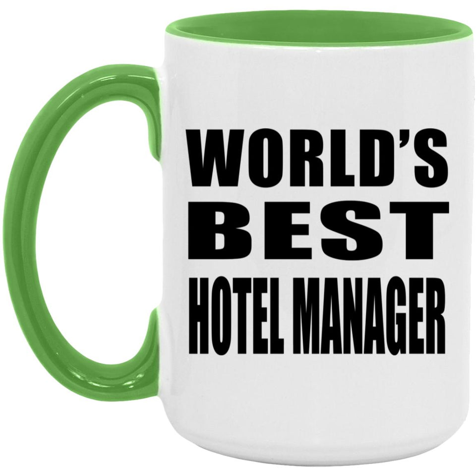World's Best Hotel Manager - 15oz Accent Mug Green