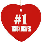 Number One #1 Truck Driver - Heart Ornament