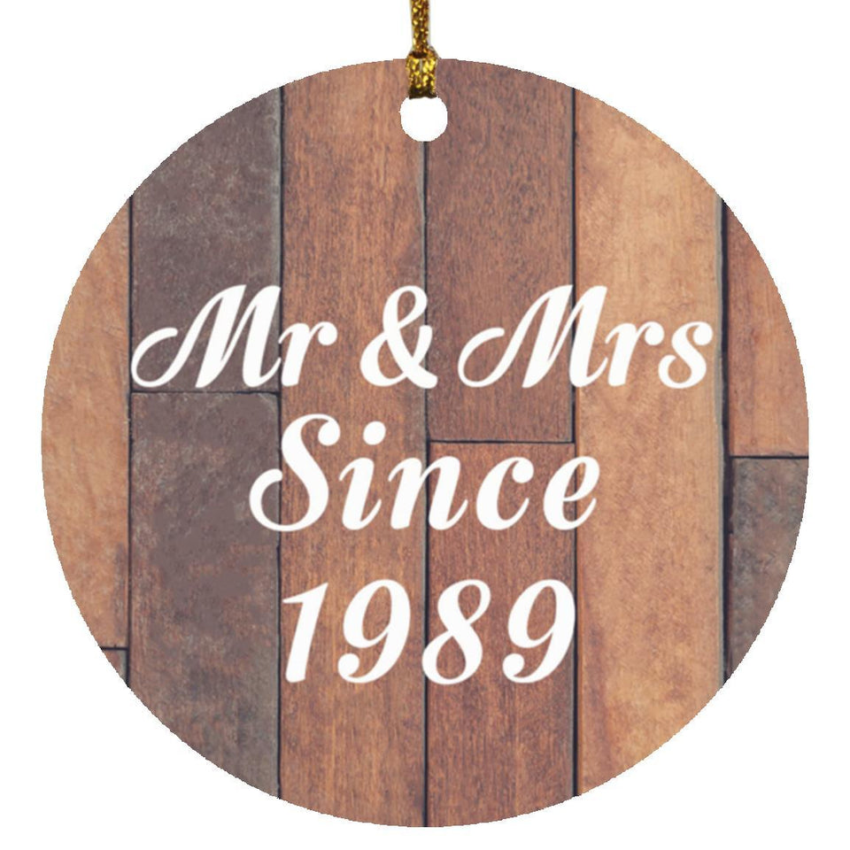 35th Anniversary Mr & Mrs Since 1989 - Circle Ornament E