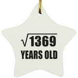 37th Birthday Square Root of 1369 Years Old - Star Ornament