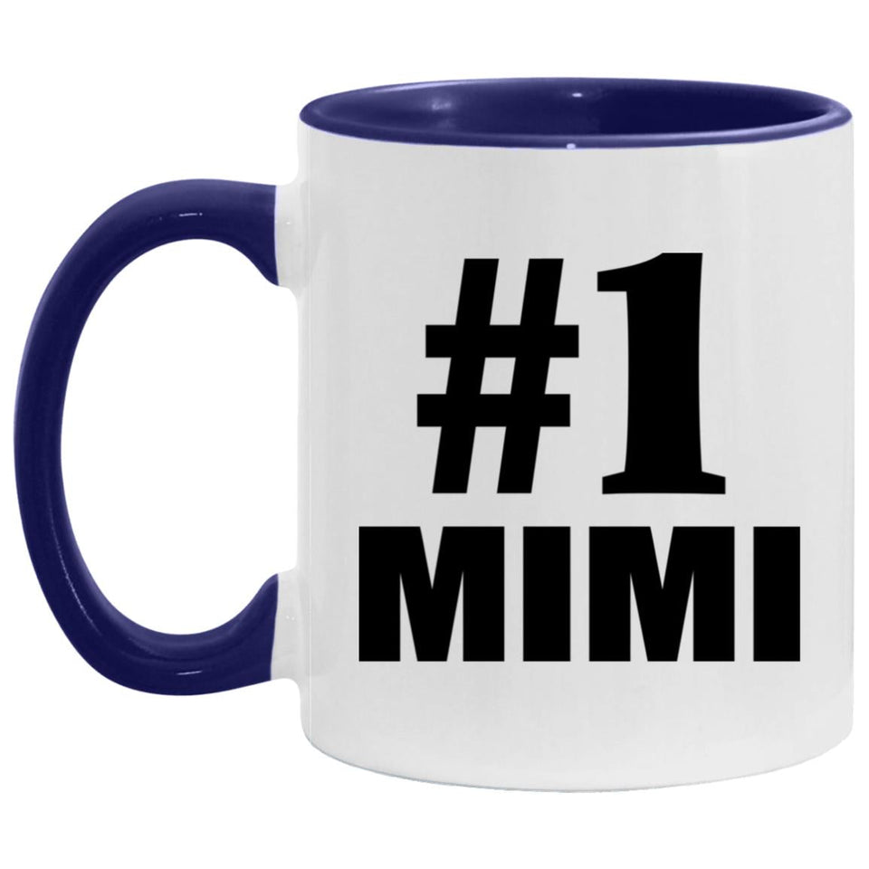 Number One #1 Mimi - 11oz Accent Mug Purple
