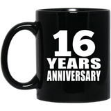 16th Anniversary 16 Years - 11 Oz Coffee Mug Black