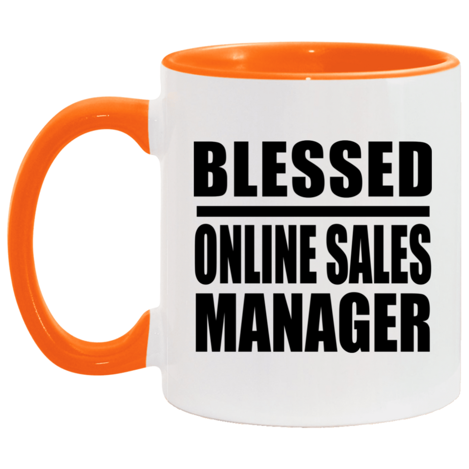 Blessed Online Sales Manager - 11oz Accent Mug Orange