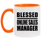 Blessed Online Sales Manager - 11oz Accent Mug Orange
