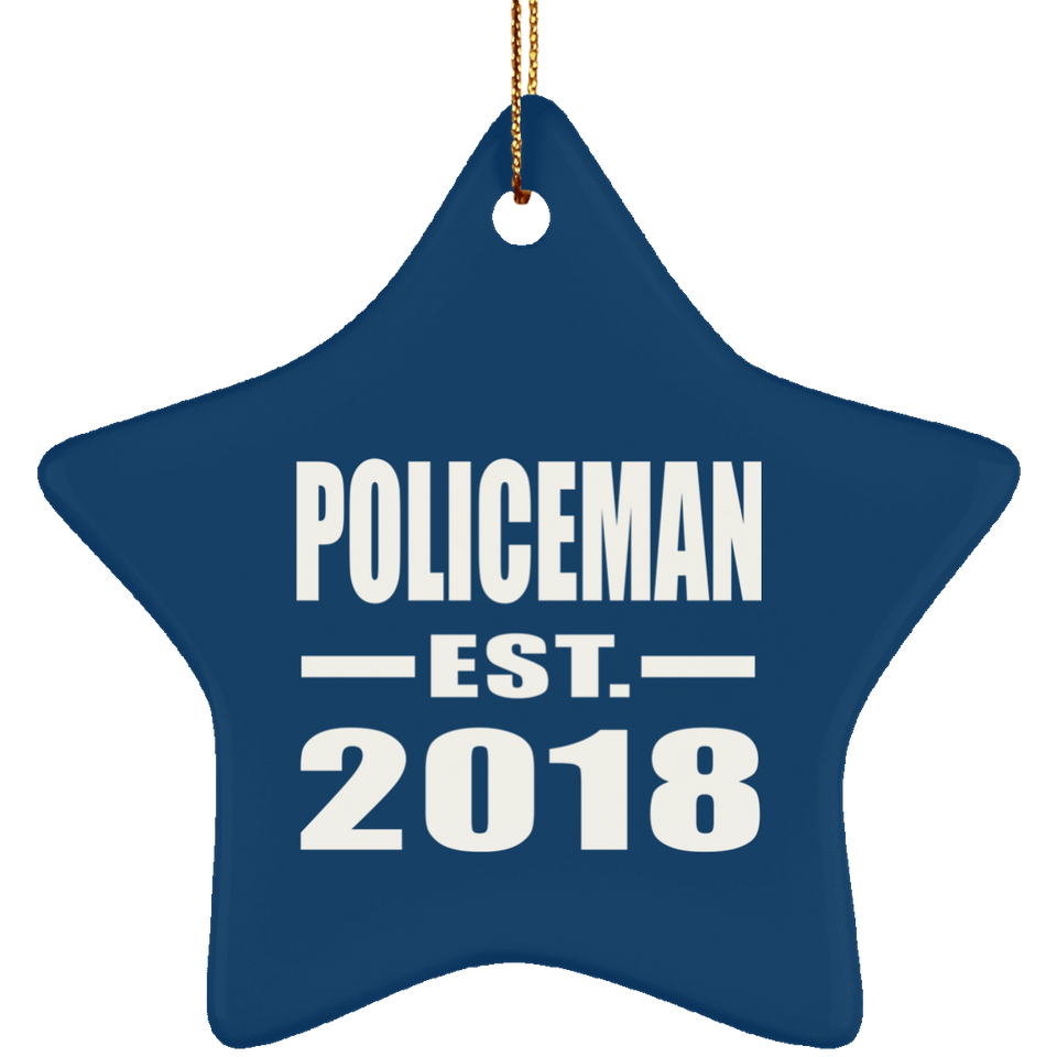 Policeman Established EST. 2018 - Star Ornament