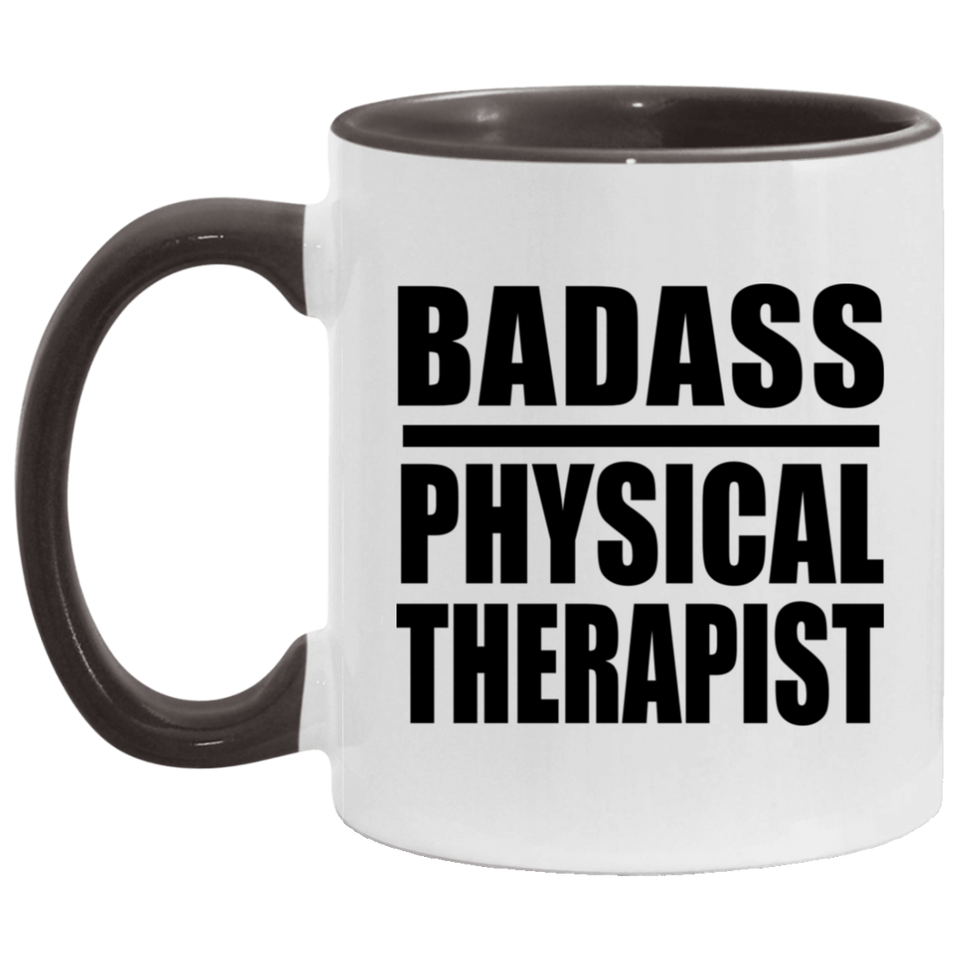 Badass Physical Therapist - 11oz Accent Mug Black