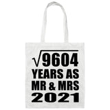 98th Anniversary Square Root of 9604 Years As Mr & Mrs 2021 - Tote Bag White