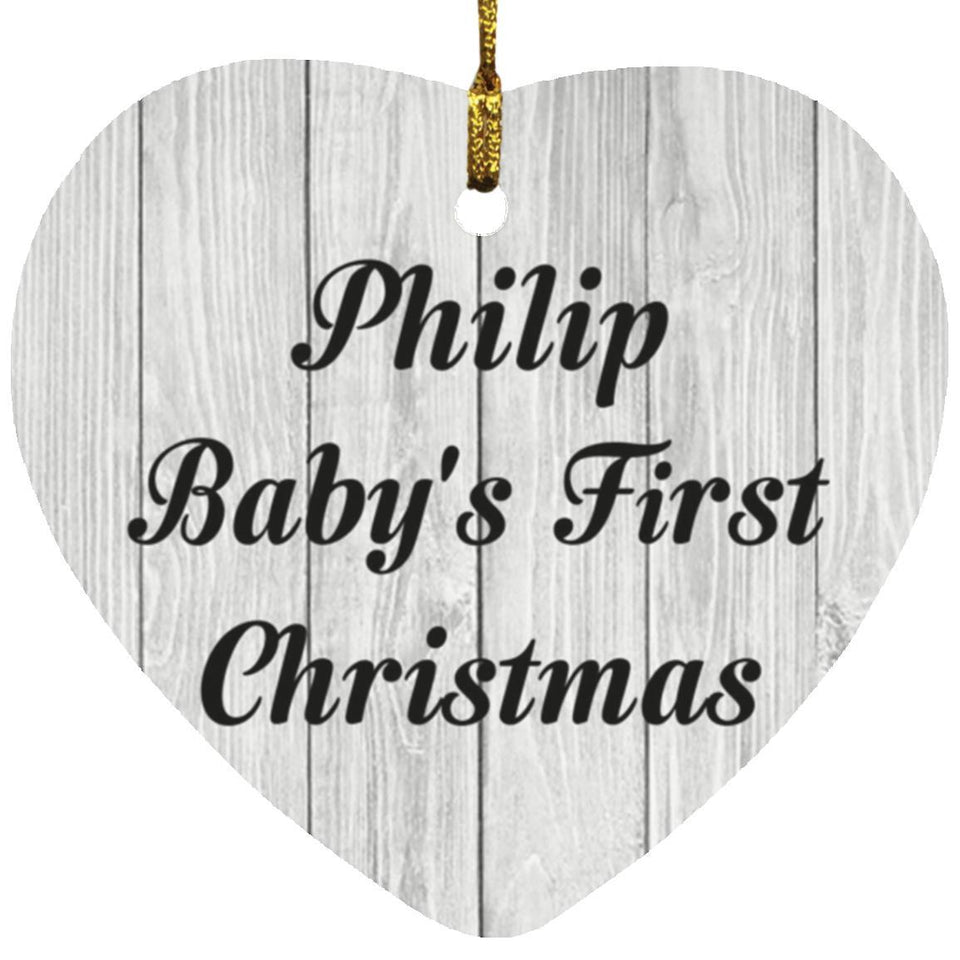 Philip Baby's First Christmas - Heart Ornament F