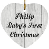 Philip Baby's First Christmas - Heart Ornament F