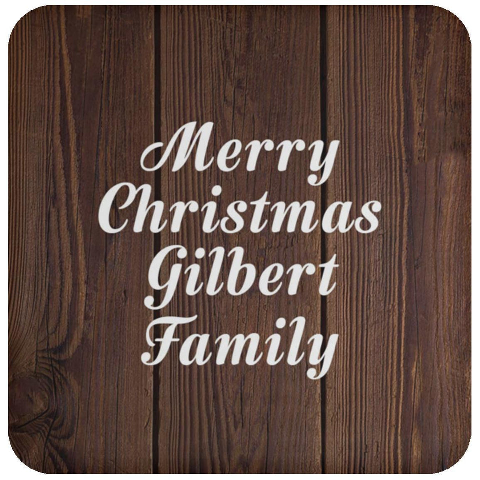 Merry Christmas Gilbert Family - Drink Coaster D
