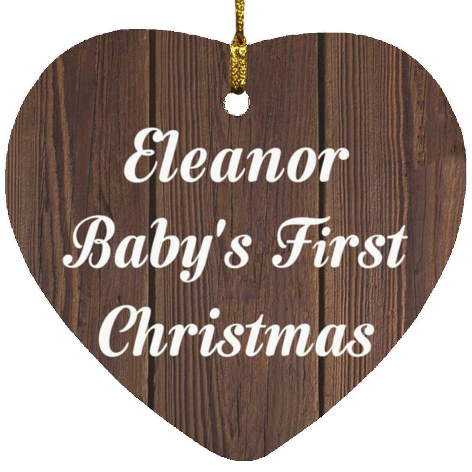 Eleanor Baby's First Christmas - Heart Ornament D
